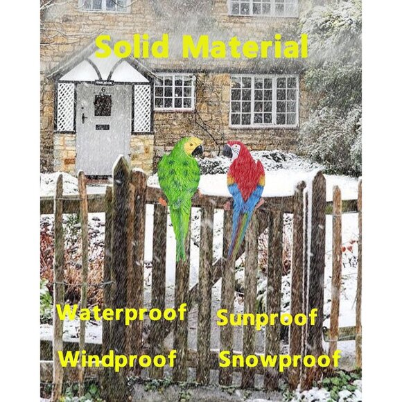 2Pcs Realistic Parrot With Palm Tree Jungle Garden Statues for Pool Hawaiian - Picture 6 of 7